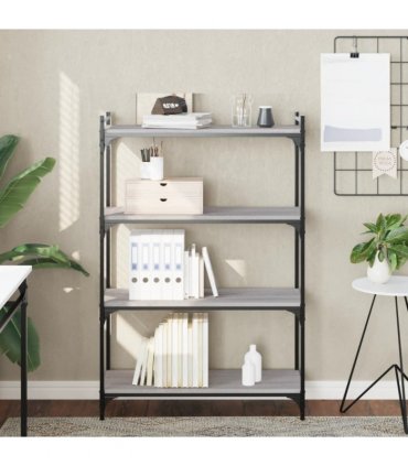 vidaXL Bookcase 4-Tier Grey Sonoma 80x30x120 cm Engineered Wood