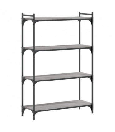 vidaXL Bookcase 4-Tier Grey Sonoma 80x30x120 cm Engineered Wood