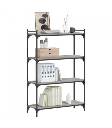 vidaXL Bookcase 4-Tier Grey Sonoma 80x30x120 cm Engineered Wood