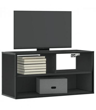 vidaXL TV Cabinet Black 80x31x39.5 cm Engineered Wood and Metal