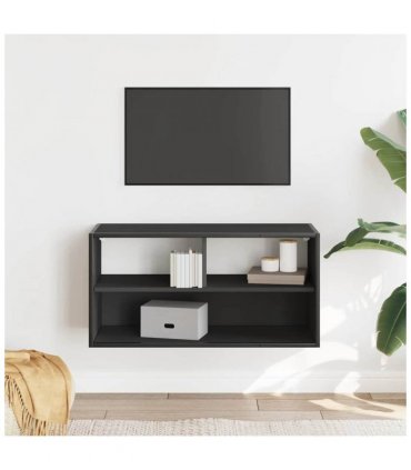 vidaXL TV Cabinet Black 80x31x39.5 cm Engineered Wood and Metal
