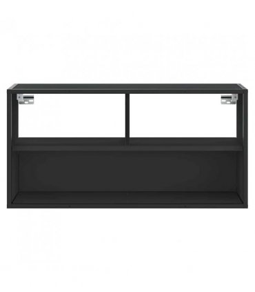 vidaXL TV Cabinet Black 80x31x39.5 cm Engineered Wood and Metal