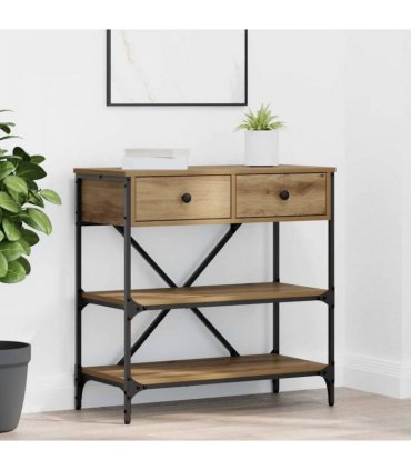 vidaXL Console Table with Drawer Brown 75 x 34.5 x 75 cm Wood