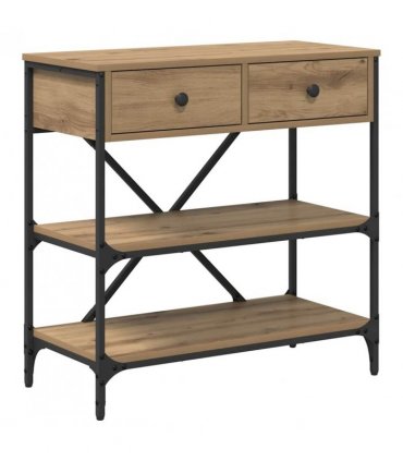 vidaXL Console Table with Drawer Brown 75 x 34.5 x 75 cm Wood
