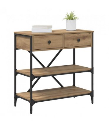 vidaXL Console Table with Drawer Brown 75 x 34.5 x 75 cm Wood