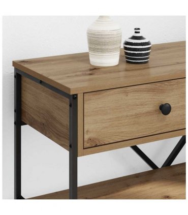 vidaXL Console Table with Drawer Brown 75 x 34.5 x 75 cm Wood