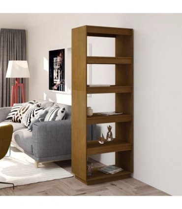 vidaXL Book Cabinet/Room Divider Honey Brown 60x35x167 cm Solid Pinewood