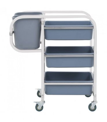 vidaXL Kitchen Cart with Plastic Containers 82x43.5x92 cm