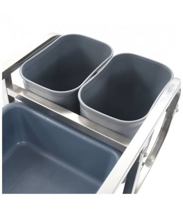 vidaXL Kitchen Cart with Plastic Containers 82x43.5x92 cm