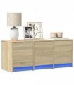 vidaXL TV Cabinet with LED Sonoma Oak 97x34x40 cm Engineered Wood