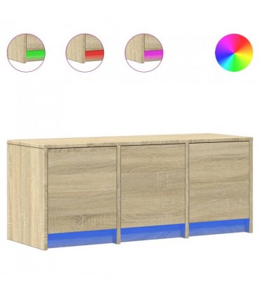 vidaXL TV Cabinet with LED Sonoma Oak 97x34x40 cm Engineered Wood