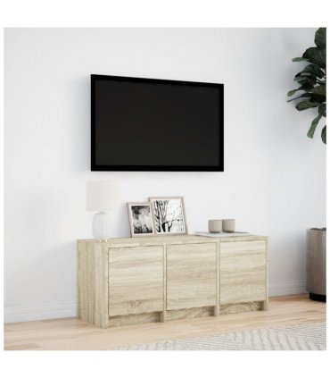 vidaXL TV Cabinet with LED Sonoma Oak 97x34x40 cm Engineered Wood