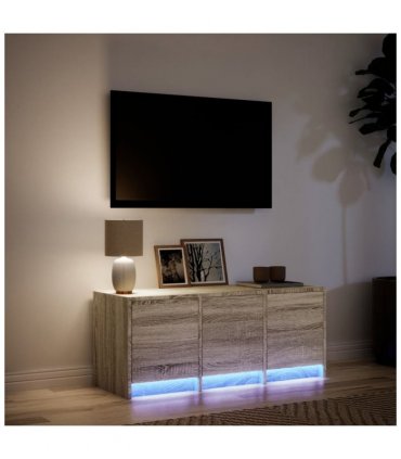 vidaXL TV Cabinet with LED Sonoma Oak 97x34x40 cm Engineered Wood