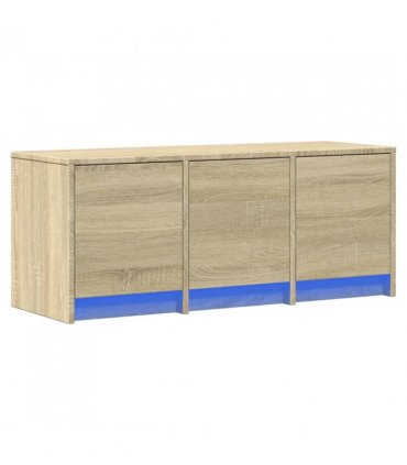 vidaXL TV Cabinet with LED Sonoma Oak 97x34x40 cm Engineered Wood