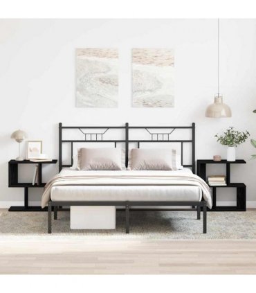 vidaXL Bedside Cabinet 2 pcs Black Oak 50 x 30 x 51,5 cm