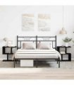 vidaXL Bedside Cabinet 2 pcs Black Oak 50 x 30 x 51,5 cm