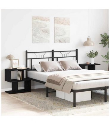 vidaXL Bedside Cabinet 2 pcs Black Oak 50 x 30 x 51,5 cm