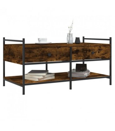 vidaXL Coffee Table Smoked Oak 99x50x50 cm Engineered Wood