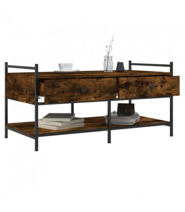 vidaXL Coffee Table Smoked Oak 99x50x50 cm Engineered Wood