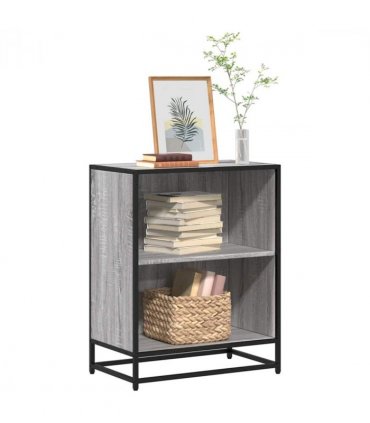 vidaXL Book Cabinet Grey Sonoma 60x35x76 cm Engineered Wood