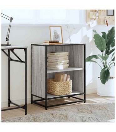 vidaXL Book Cabinet Grey Sonoma 60x35x76 cm Engineered Wood