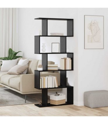 vidaXL Book Cabinet Black Oak 70 x 24 x 161 cm Engineered Wood