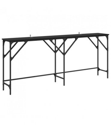vidaXL Console Table Black Oak 180 x 30 x 75 cm Engineered Wood