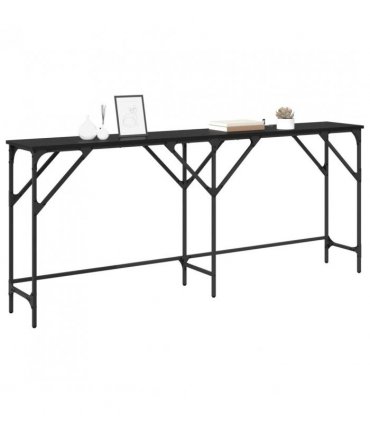 vidaXL Console Table Black Oak 180 x 30 x 75 cm Engineered Wood