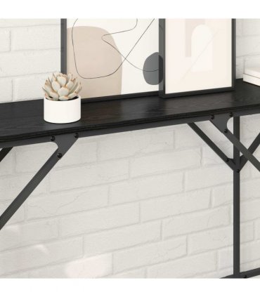 vidaXL Console Table Black Oak 180 x 30 x 75 cm Engineered Wood