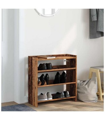vidaXL Shoe Rack Old Wood 60x25x62 cm Engineered Wood
