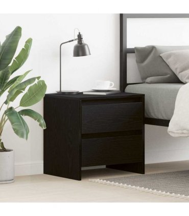 vidaXL Bedside Cabinet Black Oak 45 x 34 x 44.5 cm Engineered Wood
