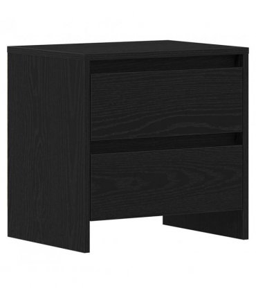 vidaXL Bedside Cabinet Black Oak 45 x 34 x 44.5 cm Engineered Wood