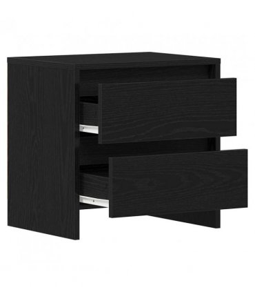 vidaXL Bedside Cabinet Black Oak 45 x 34 x 44.5 cm Engineered Wood
