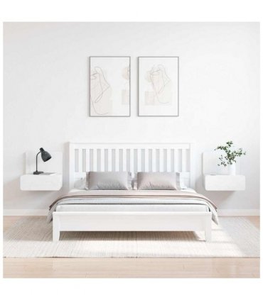 vidaXL Bedside Table 2 pcs White 44 x 32.5 x 40 cm Solid pine wood