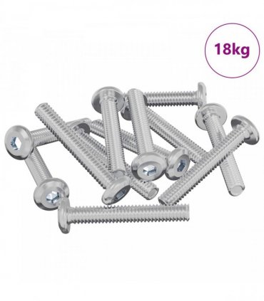 vidaXL Lock Screw Plain 2514 pcs Silver Steel