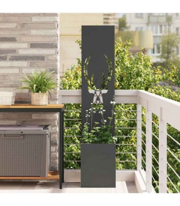 vidaXL Garden Privacy Screen Black 32 x 32 x 150 cm Cold-rolled steel