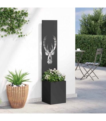 vidaXL Garden Privacy Screen Black 32 x 32 x 150 cm Cold-rolled steel