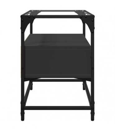 vidaXL TV Cabinet with Glass Top Black 60x35x51 cm Engineered Wood