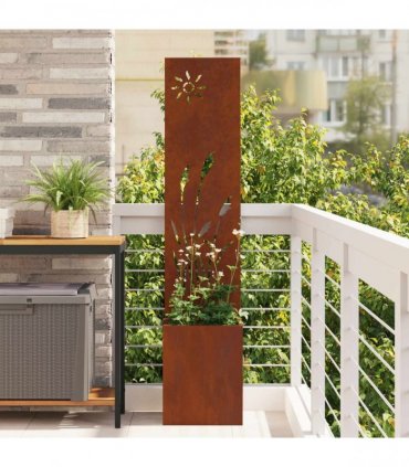 vidaXL Garden Privacy Screen Rusty 32 x 140 cm Weathering steel