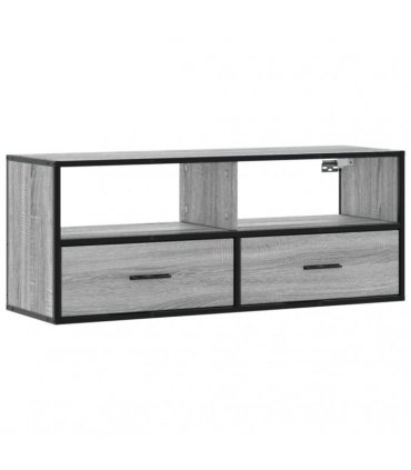 vidaXL TV Cabinet Grey Sonoma 100x31x39.5 cm Engineered Wood and Metal