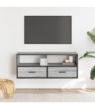 vidaXL TV Cabinet Grey Sonoma 100x31x39.5 cm Engineered Wood and Metal