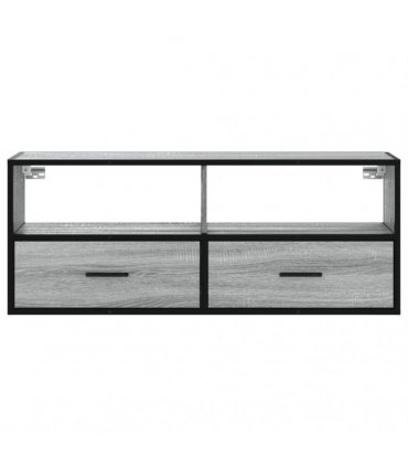 vidaXL TV Cabinet Grey Sonoma 100x31x39.5 cm Engineered Wood and Metal