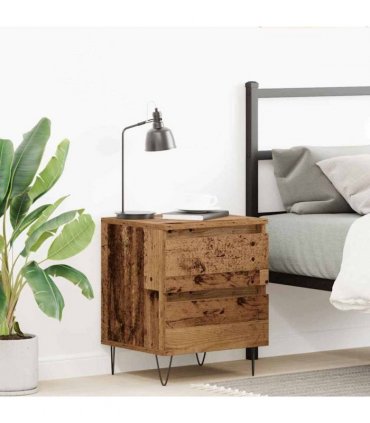 vidaXL Bedside Cabinet Old wood 40 x 35 x 50 cm Engineered wood