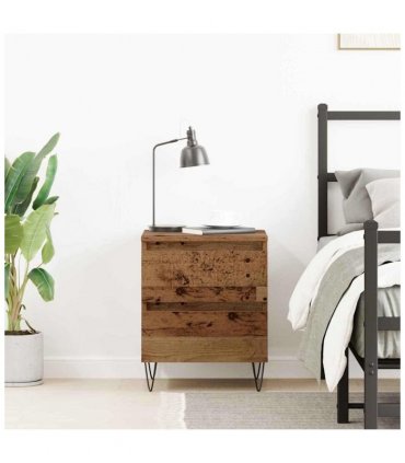vidaXL Bedside Cabinet Old wood 40 x 35 x 50 cm Engineered wood