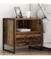 vidaXL Bedside Table Old Wood 50 x 39.5 x 50 cm Engineered Wood