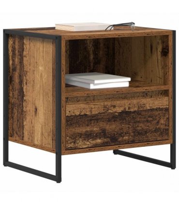 vidaXL Bedside Table Old Wood 50 x 39.5 x 50 cm Engineered Wood