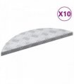 vidaXL Stair Tread Crescent 10 pcs Silver 60 x 18 x 2.5 cm Aluminium