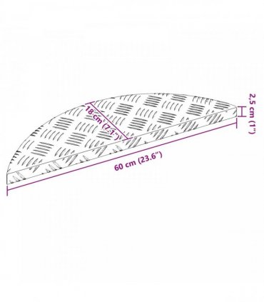vidaXL Stair Tread Crescent 10 pcs Silver 60 x 18 x 2.5 cm Aluminium