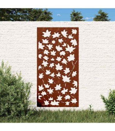 vidaXL Garden Wall Decoration 105x55 cm Corten Steel Maple Leaf Design