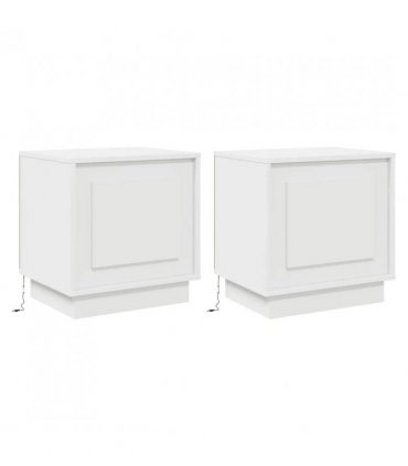 vidaXL Bedside Cabinet 2 pcs White 44 x 34.5 x 45 cm Engineered Wood